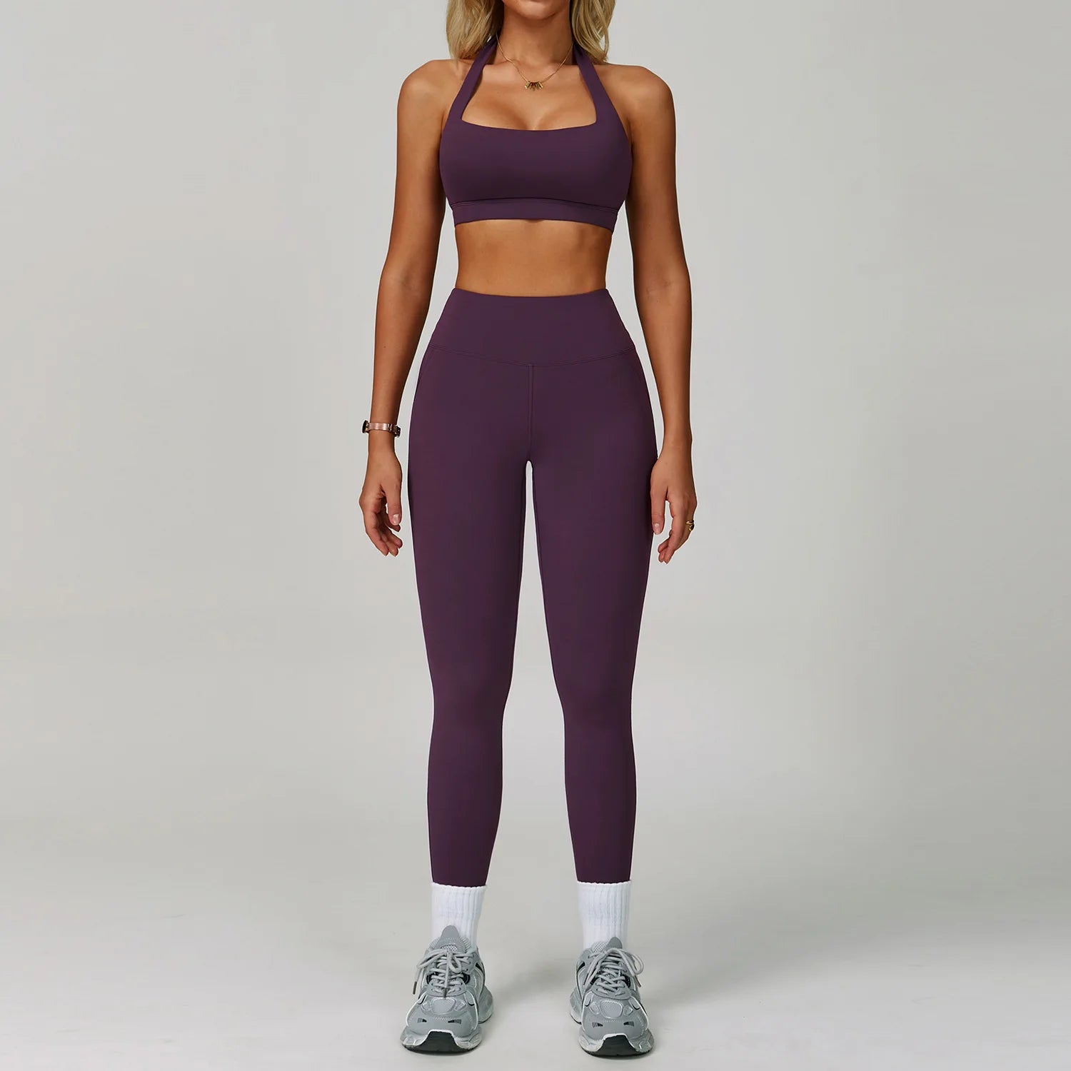Conjuntos de 2 uds de chándal para mujer, ropa deportiva, conjuntos de Yoga, ropa deportiva, sujetador de entrenamiento, conjunto de mallas de cintura alta, ropa de gimnasio, trajes deportivos