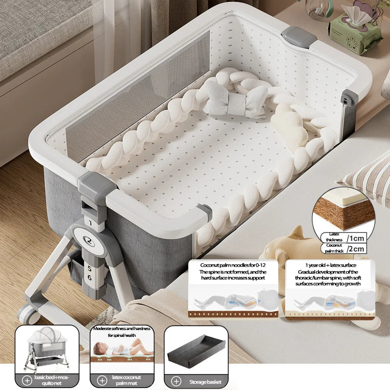 Cuna Multifuncional Segura para Bebés, Plegable, con Función de Balanceo, para Colocar Junto a la Cama, Portátil, para Recién Nacidos, para una Vida Familiar Más Sencilla