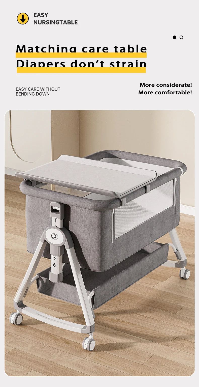 Cuna Multifuncional Segura para Bebés, Plegable, con Función de Balanceo, para Colocar Junto a la Cama, Portátil, para Recién Nacidos, para una Vida Familiar Más Sencilla
