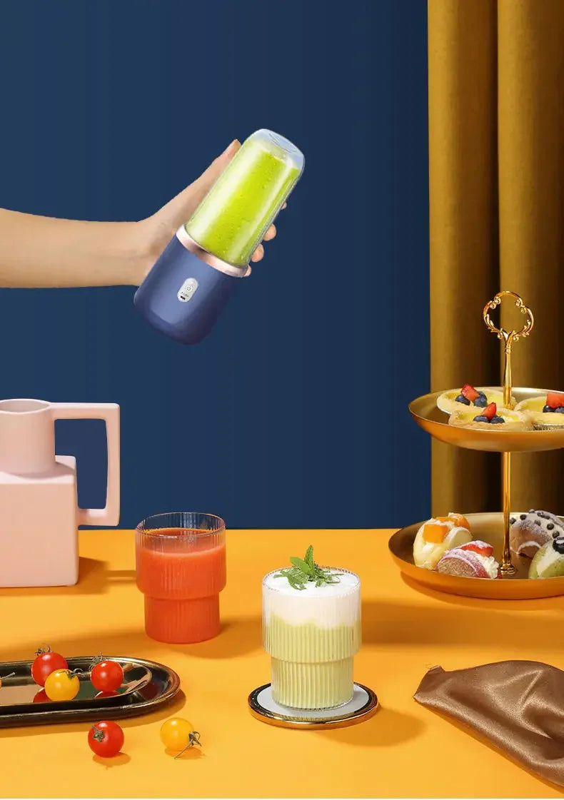 Batidoras de zumo de fruta portátiles, Mini botella eléctrica Personal de verano, USB para el hogar, máquina exprimidora de 6 hojas para cocina