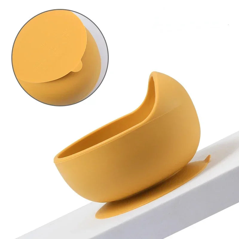 Juego de alimentación de bebé de silicona sin BPA, cuenco con ventosa, plato de comedor, taza de paja, cuchara, tenedores para niños, vajilla para bebés, platos para niños