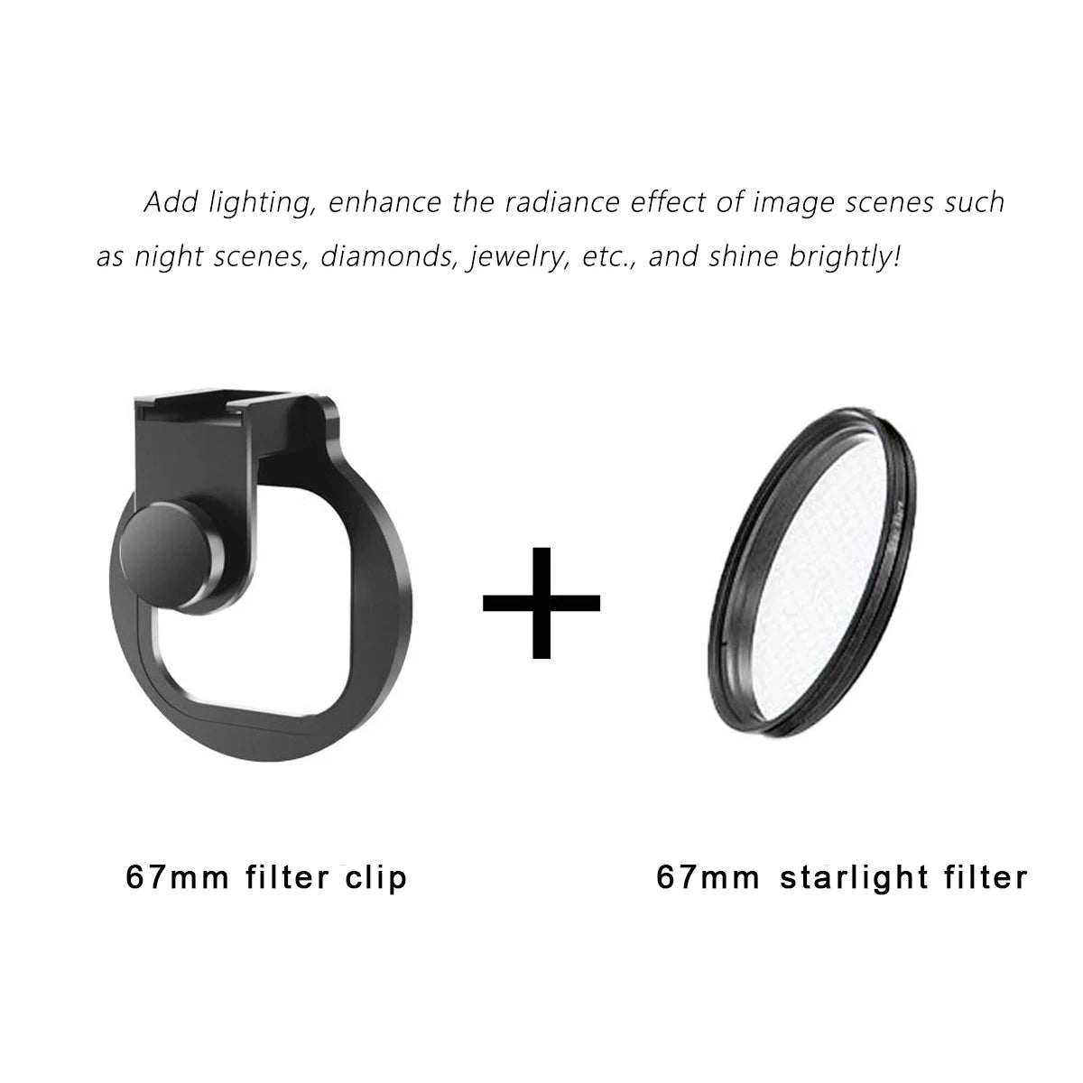 Kit de lentes de filtro de teléfono Universal con Clip, lente de cámara CPL VND Star, filtros de niebla negros para teléfonos inteligentes Samsung, iPhone, HUAWEI, 67mm