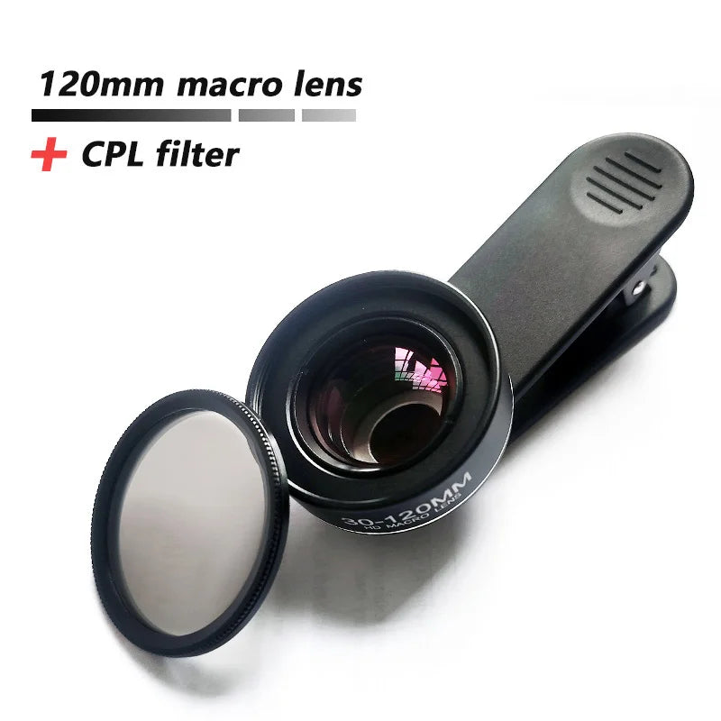 Lente Macro profesional de 120MM, lente Super Macro HD 5K, Clip Universal para cámara fotográfica, para iPhone, Samsung, Xiaomi, HUAWEI, Android