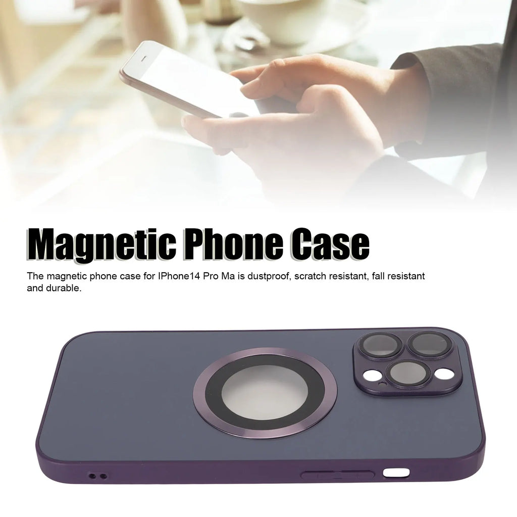 Funda de teléfono magnética a prueba de polvo y arañazos, funda protectora de vidrio esmerilado para IPhone14 Pro Max, funda de teléfono magnética