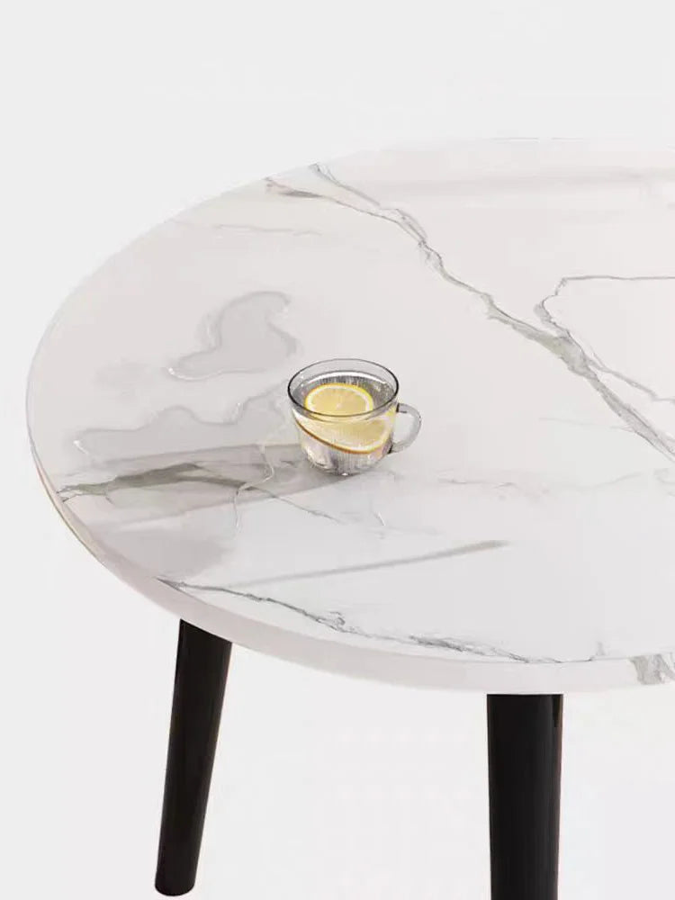 Mesa De Centro,estilo Marmol,minimalista,redonda,madera,sala