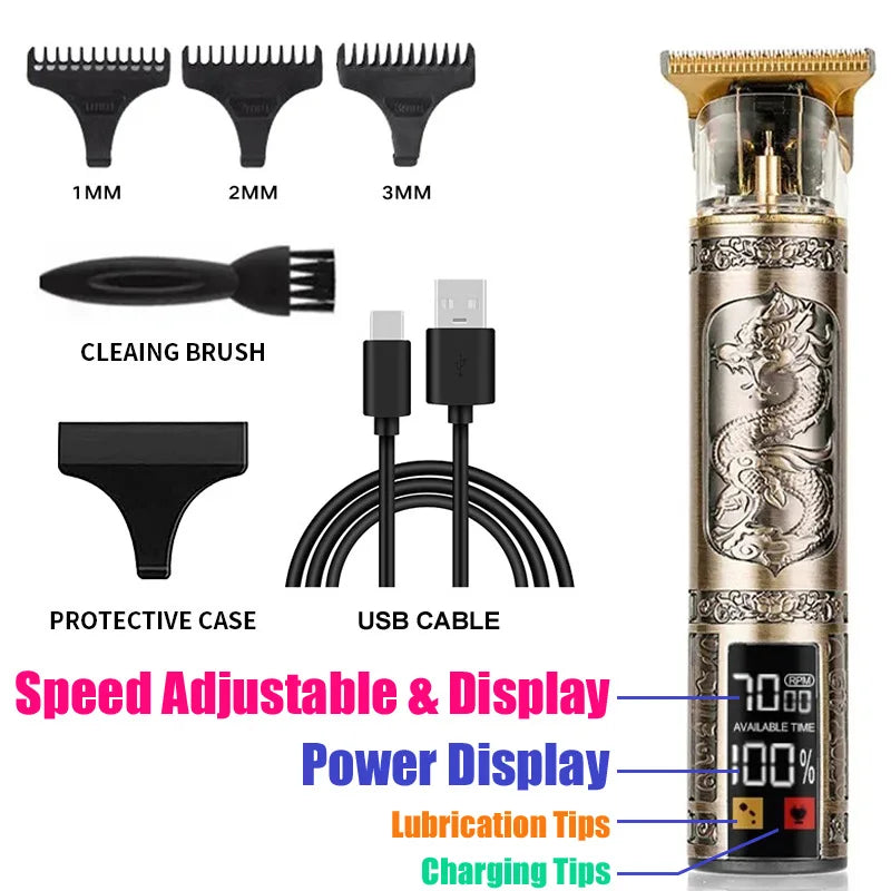 Cortadora de pelo eléctrica profesional Vintage T9, afeitadora portátil recargable por USB para el cuidado de la barba, el mejor regalo