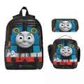 Mochila para niños t-thomas y amigos, fiambrera, bolsas para bolígrafos para niños y niñas, mochilas, mochila escolar de gran capacidad, conjunto de mochila