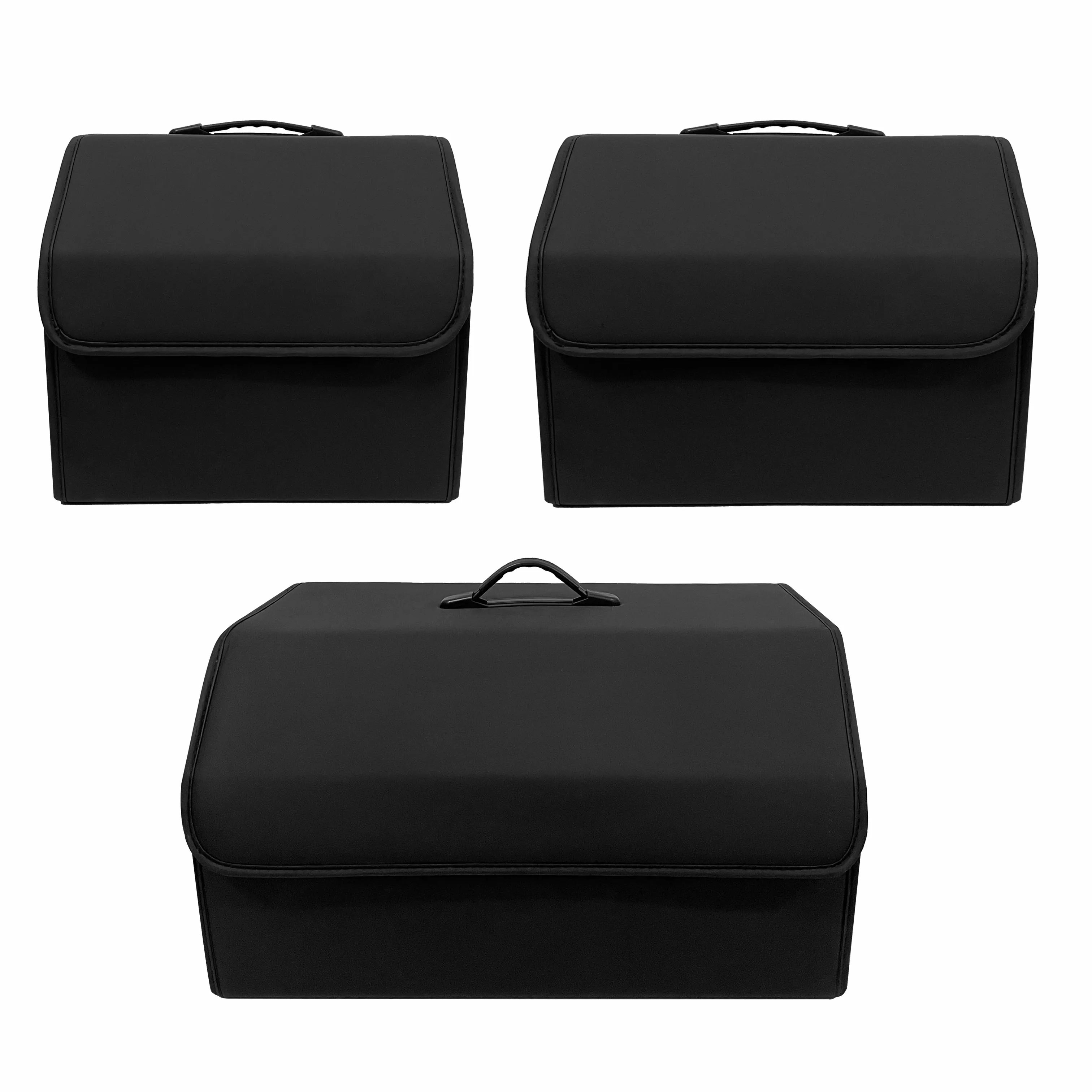 Caja de almacenamiento de cuero PU, organizador de almacenamiento de maletero de coche plegable multiusos, organizador de maletero de coche, accesorios para guardar y ordenar