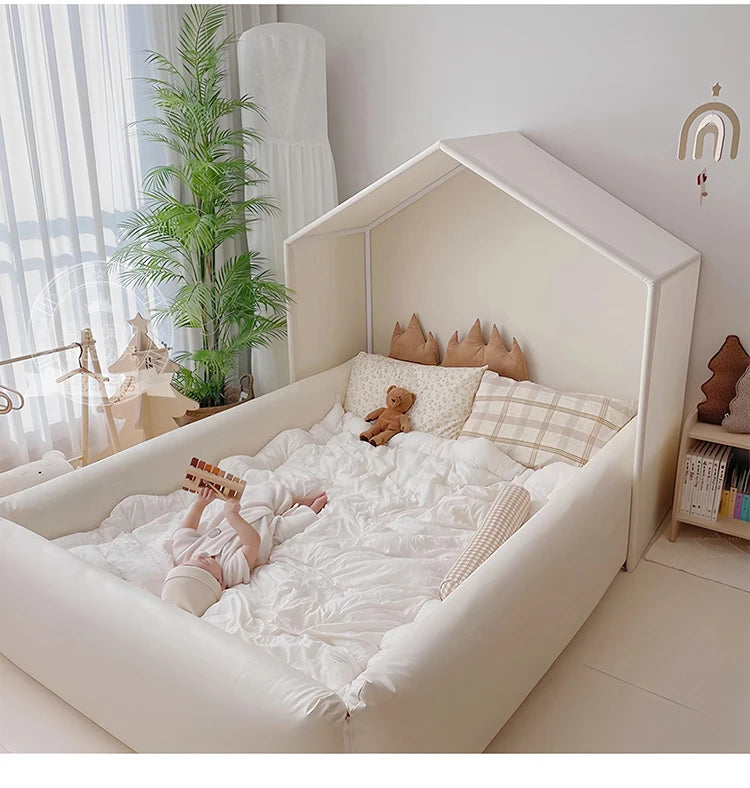 Cuna de seguridad sencilla con barandilla para niños, diseño normal, corralito, camas infantiles, muebles para el hogar