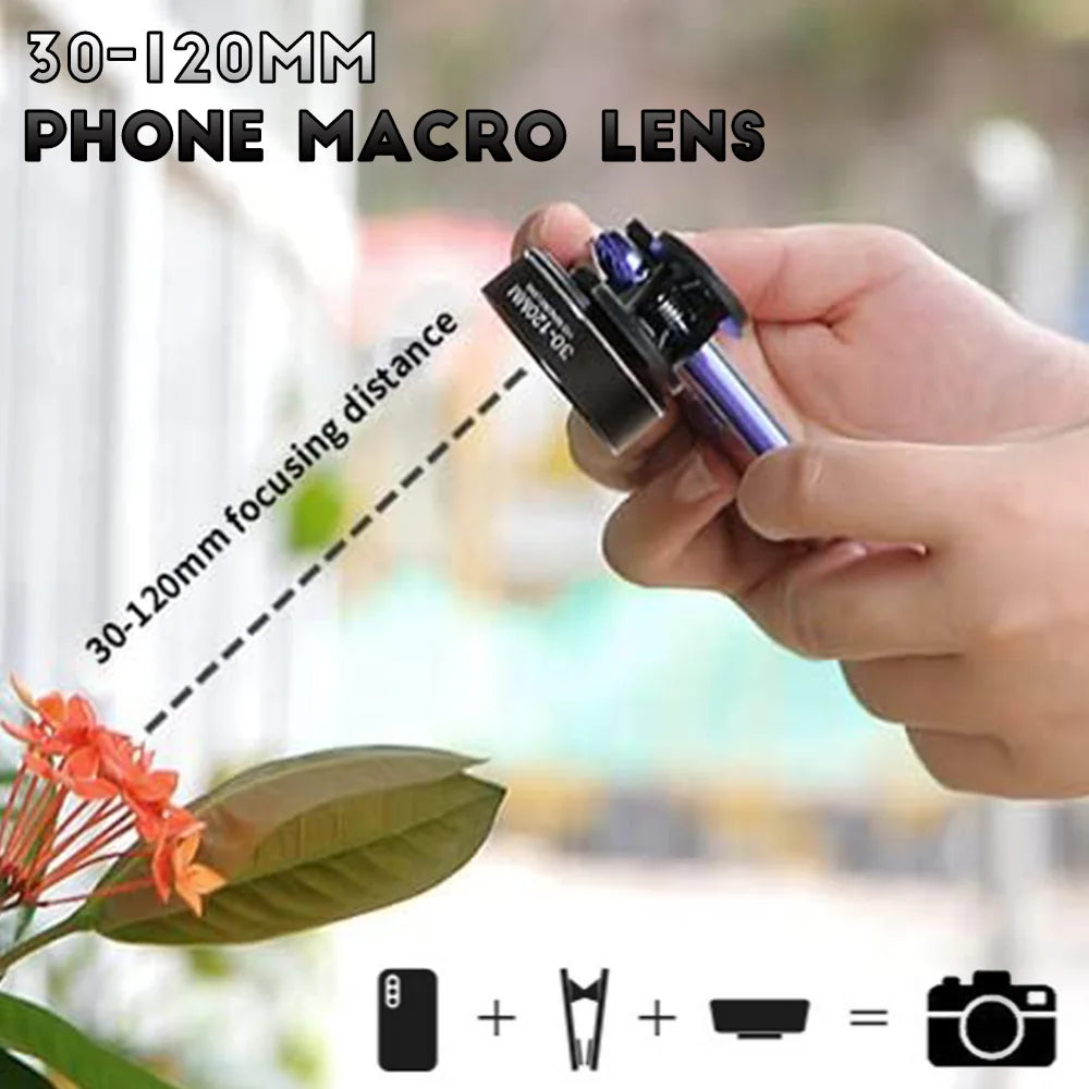 Lente Macro profesional de 120MM, lente Super Macro HD 5K, Clip Universal para cámara fotográfica, para iPhone, Samsung, Xiaomi, HUAWEI, Android