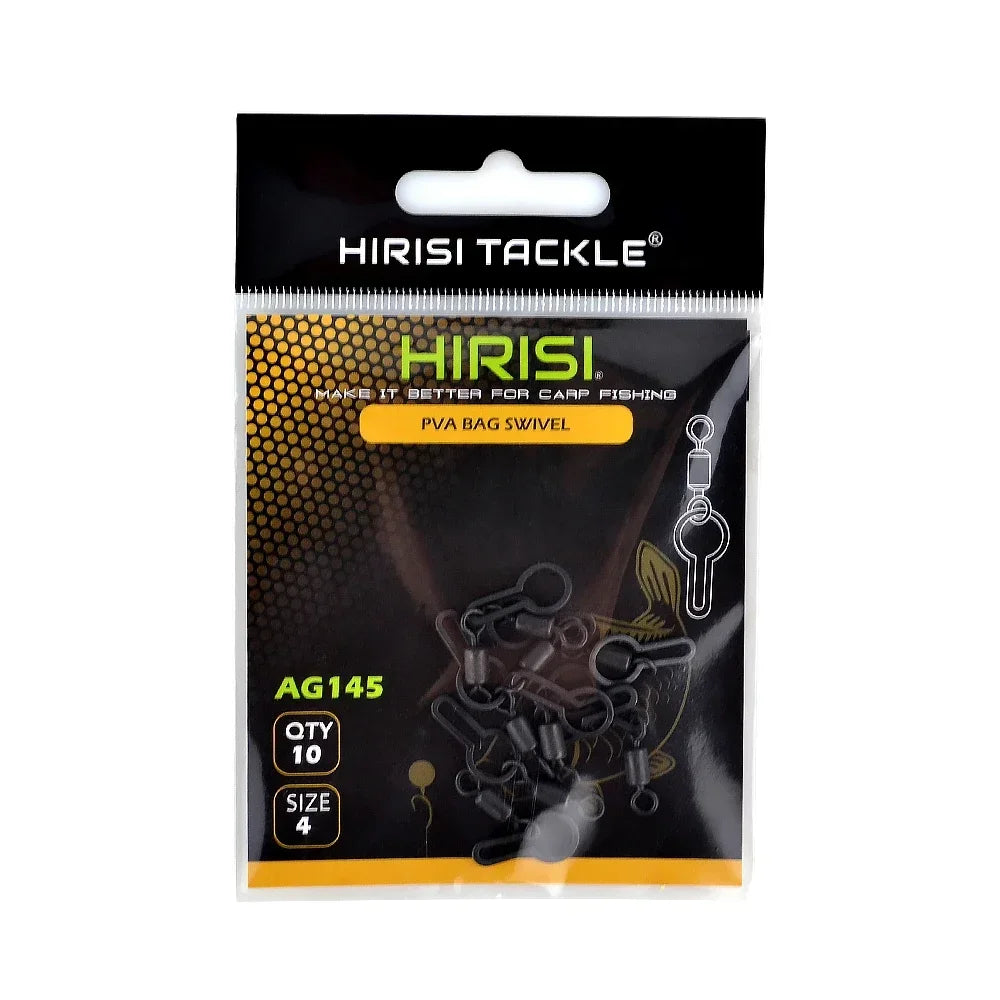 Hirisi 10 Uds Clips giratorios de malla PVA para aparejos terminales de pesca de carpa AG145