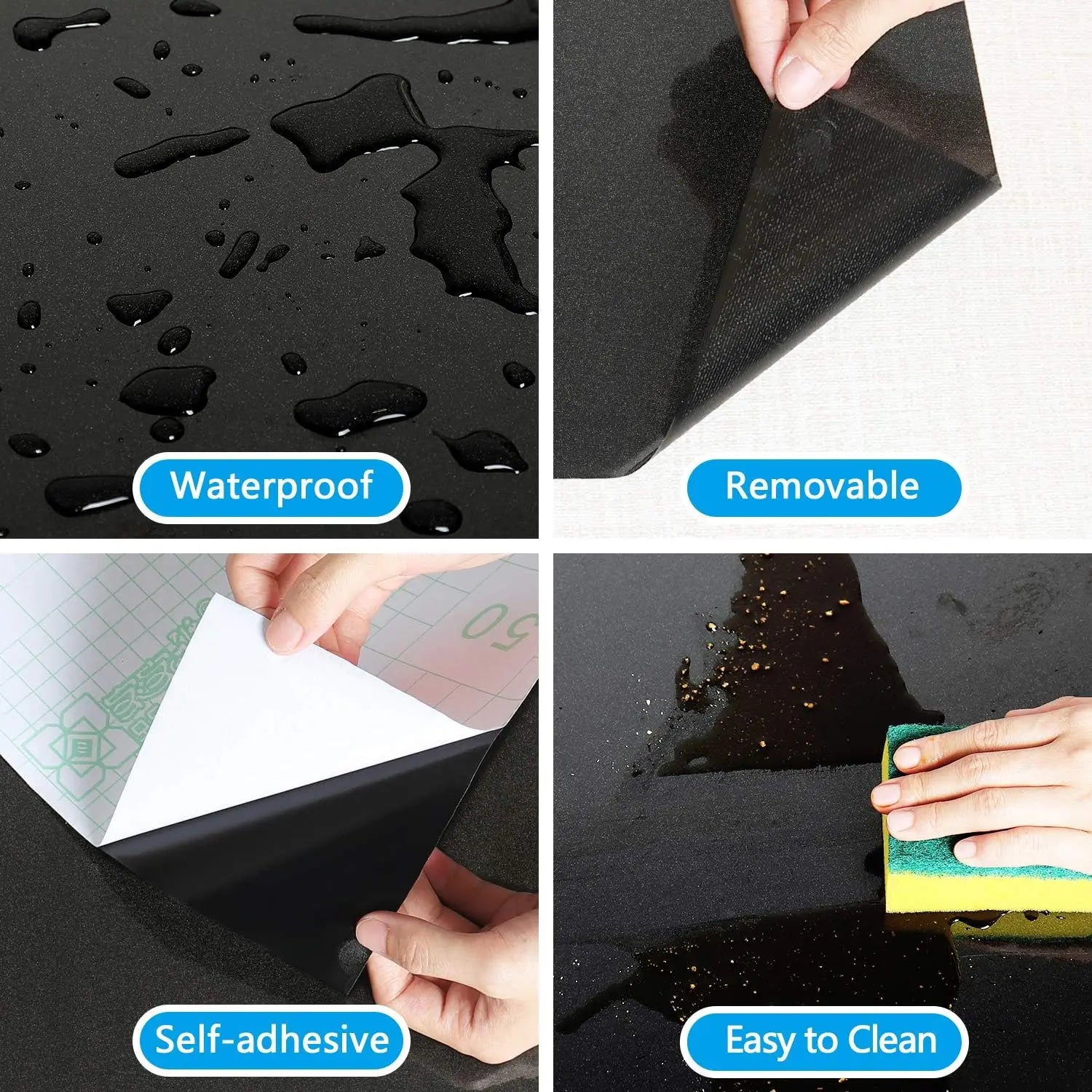 Pegatinas de Pared Lisas de Alto Brillo para Muebles, Película de PVC Perlada, Papel Tapiz Impermeable, Decoración DIY para Habitaciones, Armarios y Cocinas