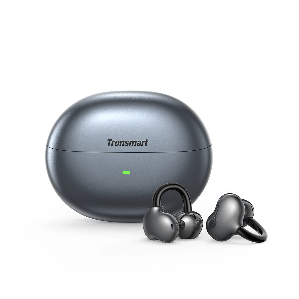 Tronsmart audífonos bluetooth OpenFly Clip con clip, Bluetooth 6.0, micrófono dual con IA, cancelación de ruido ambiental (ENC), ajuste flexible de titanio, 4,11 g, choice para correr