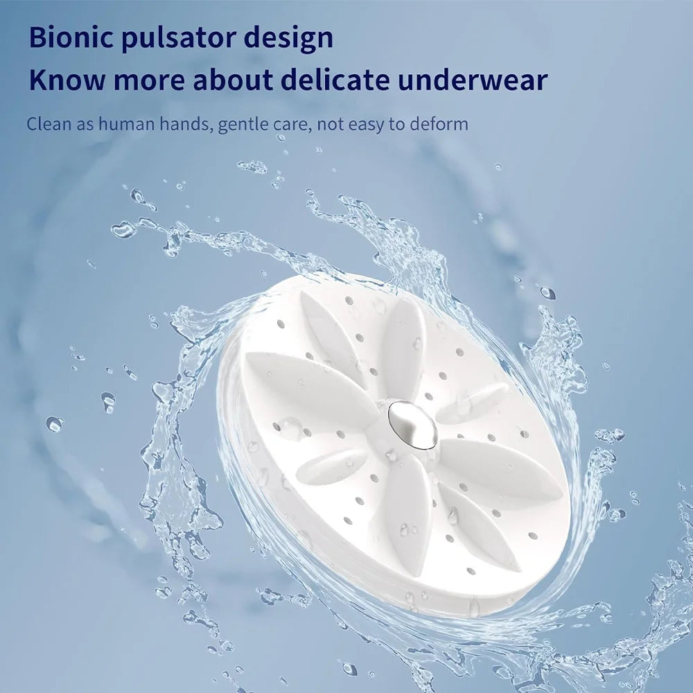 Lavadora Portátil Inalámbrica de Bajo Ruido, Mini Lavadora Eléctrica para Ropa Interior, Calcetines, Ropa Ajustada para Madres y Bebés