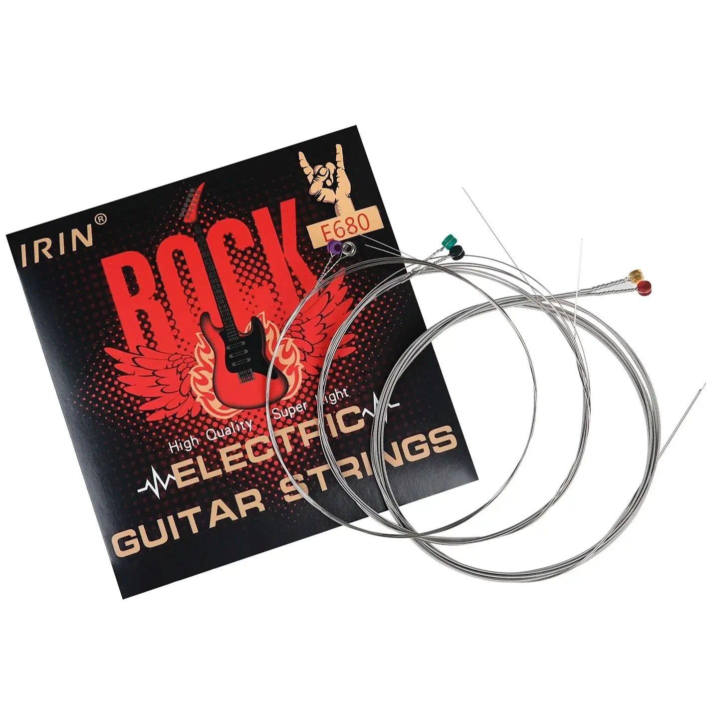 Cuerdas de guitarra eléctrica IRIN E680, 1-6 cuerdas de alambre de acero inoxidable, accesorios para instrumentos musicales de guitarra eléctrica plateada