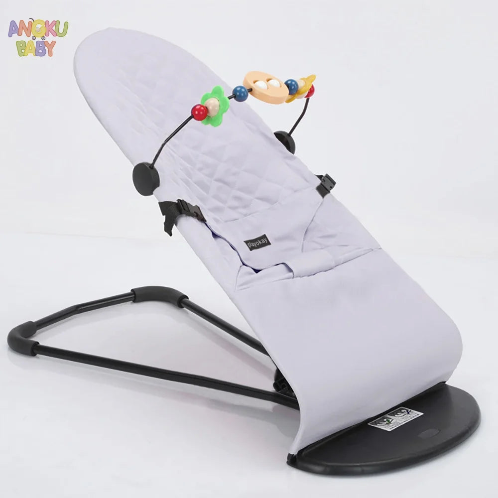 AnGku-silla mecedora para bebé con 3 ajustes de altura, silla portátil para recién nacido, columpio plegable, juguetes para bebé de 0 a 12 meses