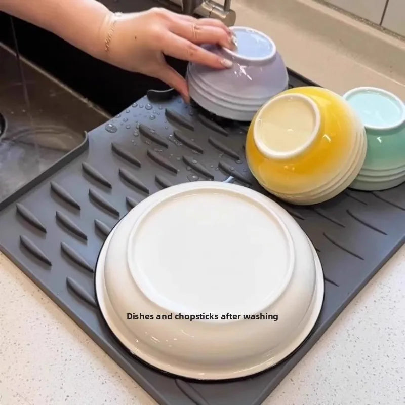 Tapete de Silicona para Escurrir Platos, Frutas y Verduras, Aislante del Calor para la Encimera del Hogar