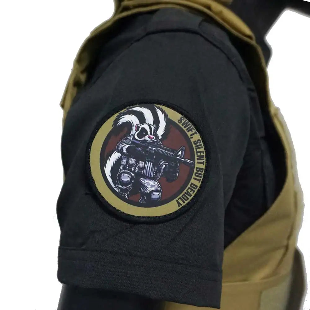 Parche de impresión silencioso pero mortal de tácticas de ardilla, insignia de moral con respaldo de gancho para chaqueta y mochila, brazalete de estilo militar