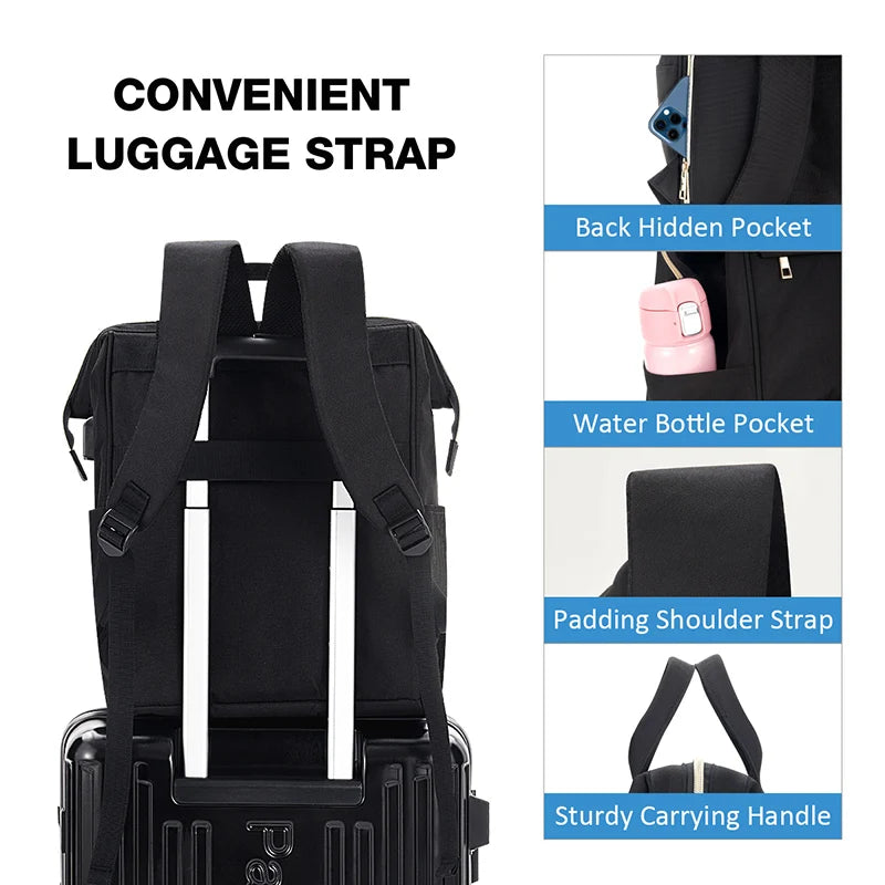 Mochila de almuerzo OIWAS para mujer, mochila para ordenador portátil de 15,6 pulgadas, mochila térmica con puerto USB, para hombres, viajes, trabajo, picnics, senderismo