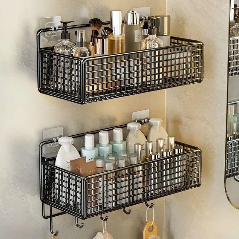 Cesta de almacenamiento para colgar en la pared, organización del fregadero del baño, organizador de puertas de gabinete, cesta para cocina, estante de almacenamiento de verduras