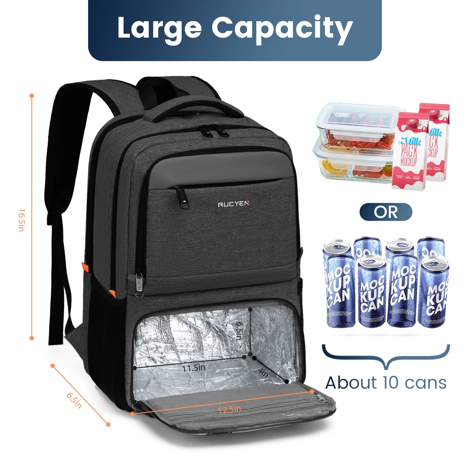 Mochila para el almuerzo, bolsa de Picnic con aislamiento, bolsa de viaje multifuncional, gran capacidad, Picnic al aire libre, Camping, mochila impermeable