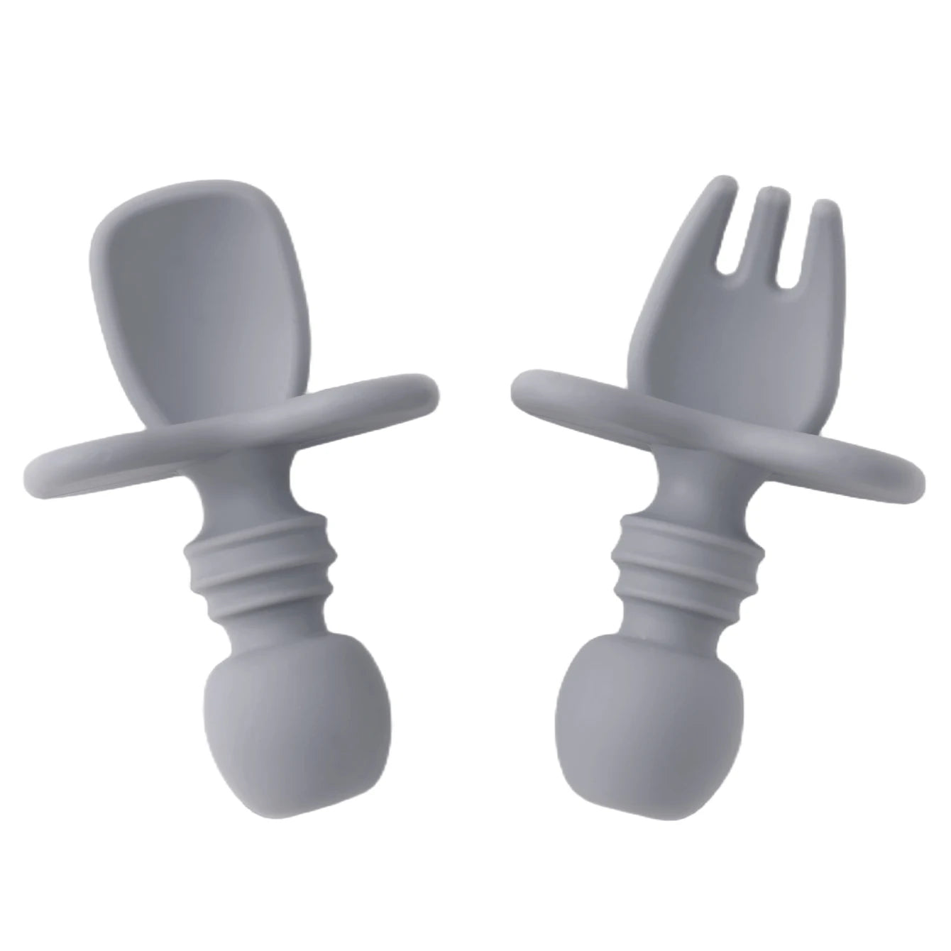 Color niños 2 uds juego de vajilla de silicona para bebé tenedor suave cuchara sin BPA Mini utensilios de alimentación portátiles Spork entrenamiento tenedor cuchara