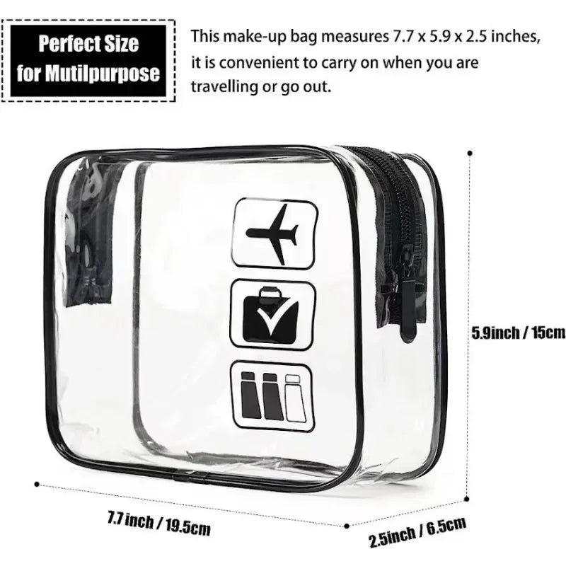Bolsa organizadora de embalaje de viaje de PVC transparente para mujer, bolsa de viaje para cepillo de dientes, toalla, equipaje, bolsa de almacenamiento de artículos de tocador y cosméticos