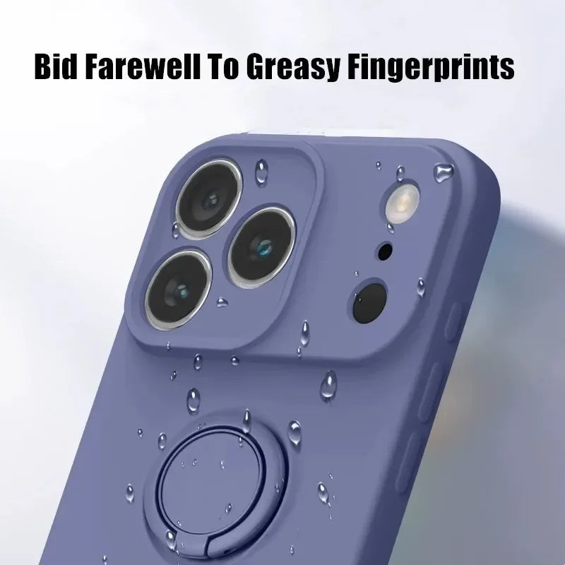 Funda Magnética con Anillo de Silicona Líquida para iPhone 17 Air 16E 15 14 13 12 11 Pro Max Plus, Antigolpes, Protectora y Suave