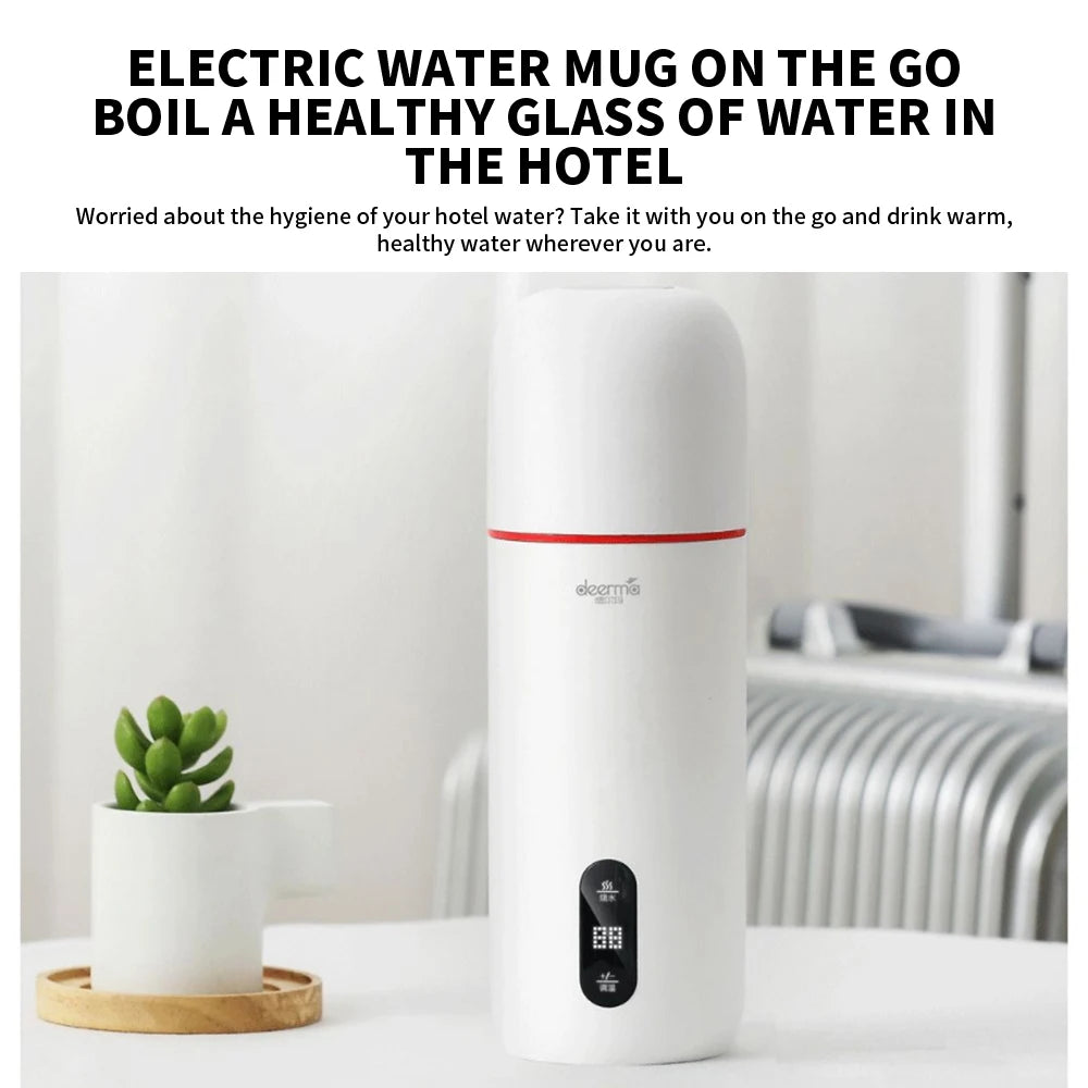Botella de agua Deerma DEM-DR035 de 350 ml, taza de agua eléctrica portátil con control táctil, termo, hervidor de agua inteligente