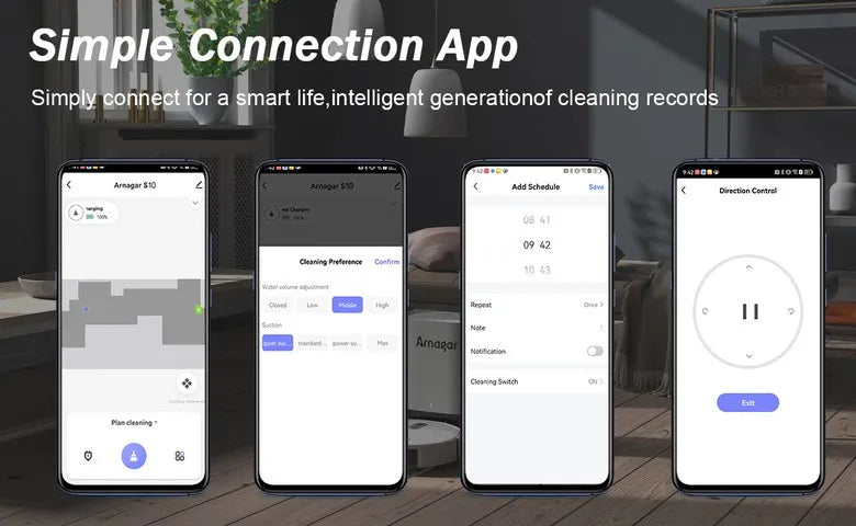Robot Aspirador Arnagar S10 con Autovaciado, Recolección de Polvo, Función de Fregado, 12000Pa, 5200mAh, Bajo Ruido, Control por APP para Limpieza del Hogar