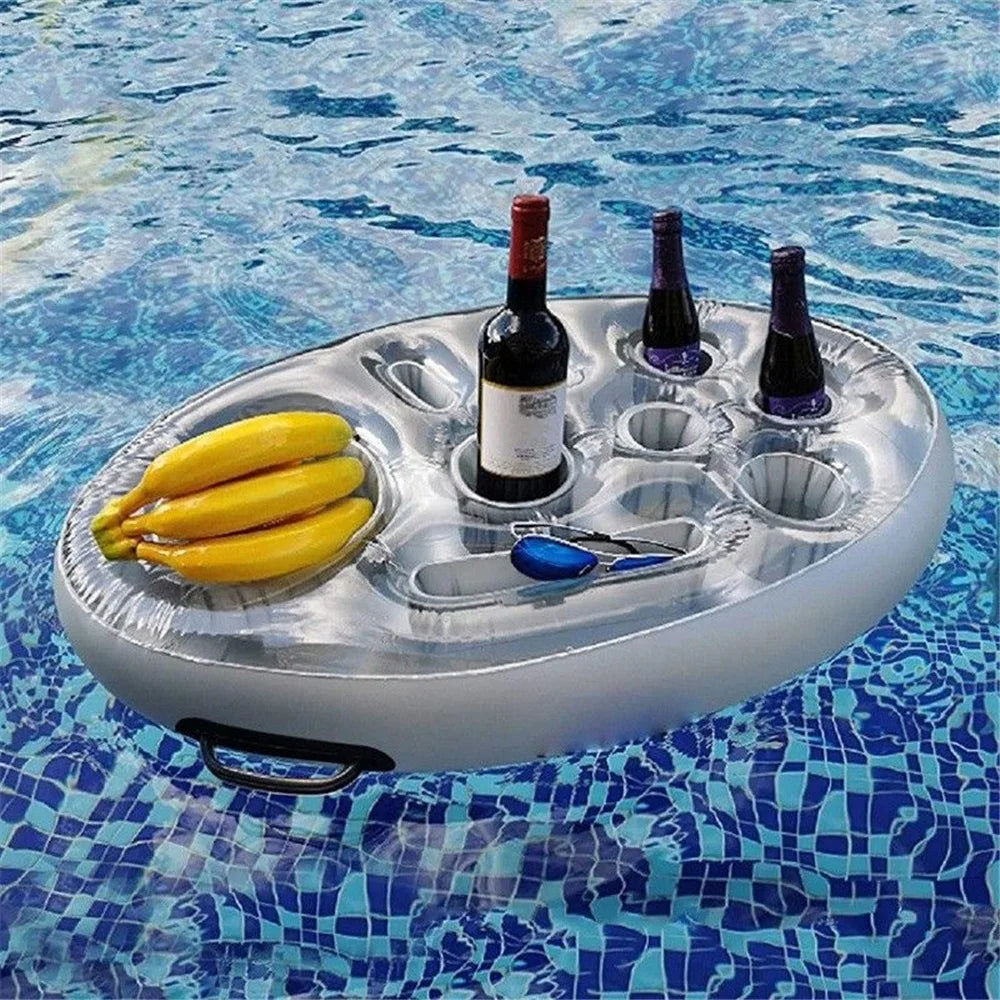 Mesa Enfriadora Flotante para Piscina, Bandeja de Bar Flotante, Colchón de Piscina, Soporte para Comida y Bebidas, Accesorio para Piscina