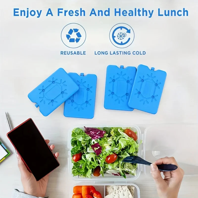 Paquete de hielo portátil reutilizable, paquete de enfriamiento para congelador, caja de llenado de agua de enfriamiento de larga duración PARA refrigeración y almacenamiento de alimentos frescos