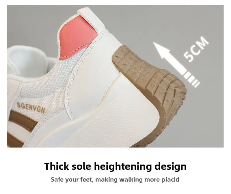 Zapatillas de deporte para mujer, calzado informal transpirable de malla, zapatos de tenis a la moda, zapatos de plataforma con aumento de altura para mujer, zapatos deportivos nuevos 2025