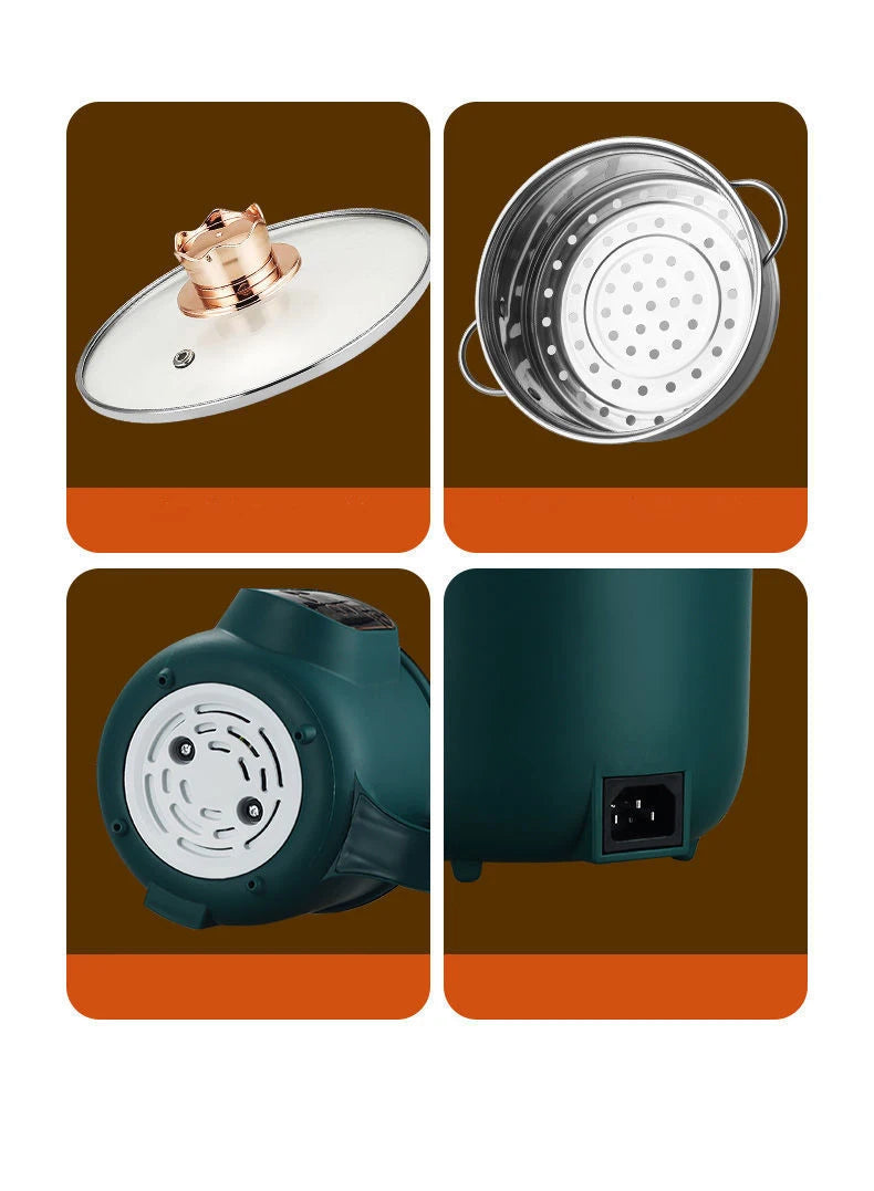 Olla caliente eléctrica, multicocina, estofado, huevos, sopa, fideos, vaporizador, ollas arroceras, olla de cocina, enchufe europeo