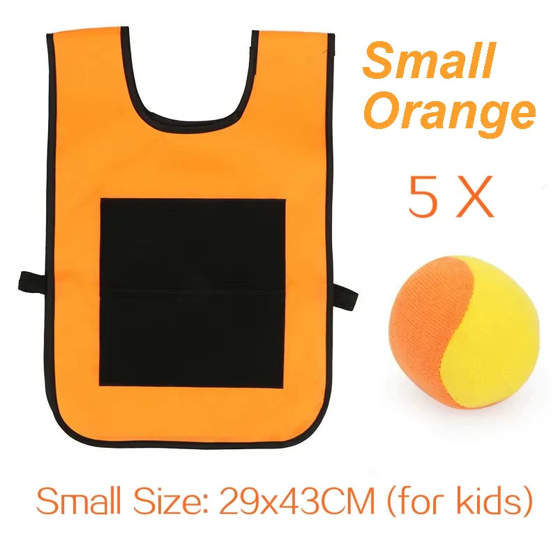 Chaleco de juego de pelota Dodge pegajoso, juguete para deportes al aire libre, Jersey, accesorios de tela, captura de pelotas de forro polar suave, seguro para niños, adolescentes y adultos