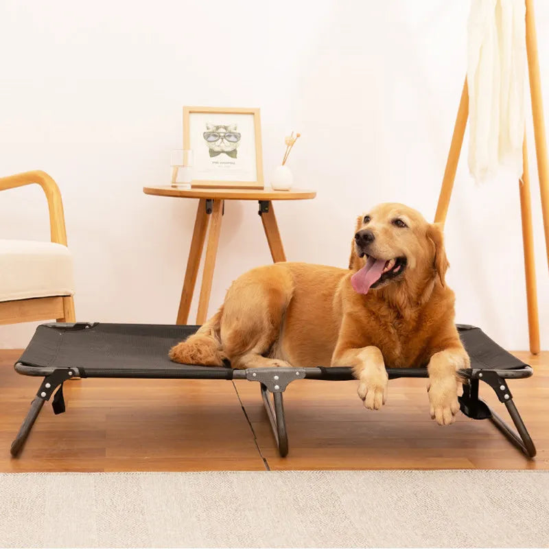 Cama antihumectante para perros, cama transpirable para perros grandes, plegable, para acampar y dormir, perrera colgante para el suelo