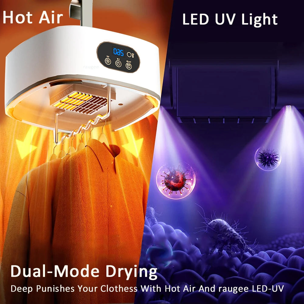 Secador de ropa portátil Secador de ropa eléctrico Esterilización UV Secador de ropa Secador de ropa portátil plegable con control remoto