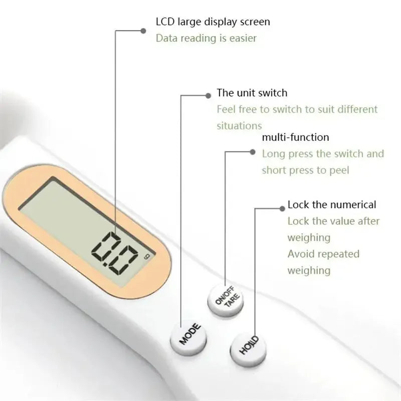 1 cuchara de pesaje ajustable digital LCD, cuchara medidora electrónica de cocina báscula para hornear, OEM súper de fábrica, calidad confiable.