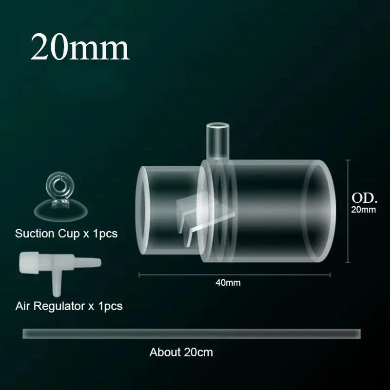 Boquilla de salida de agua acrílica para acuario, adaptador de enriquecimiento de oxígeno, difusor de aire, bomba de agua de aire creciente, accesorios para pecera