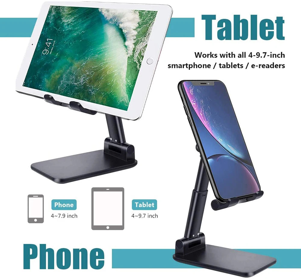 Soporte de escritorio para teléfono inteligente, soporte plegable para tableta, iPhone, iPad, Samsung, Huawei y Xiaomi