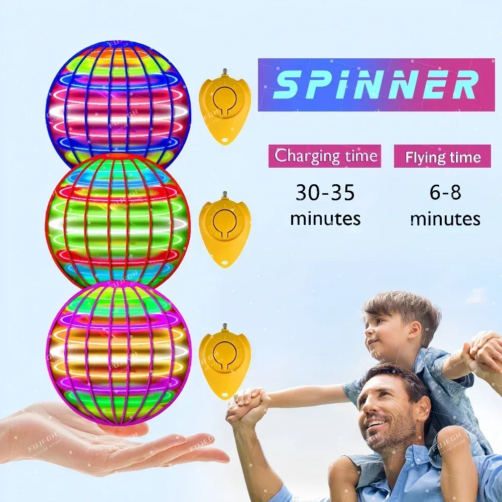 Bola voladora Boomerang Flyorb mágica con luces LED Drone Ball Fly Nova Orb Flying Spinner Fidget juguetes niños regalos de navidad
