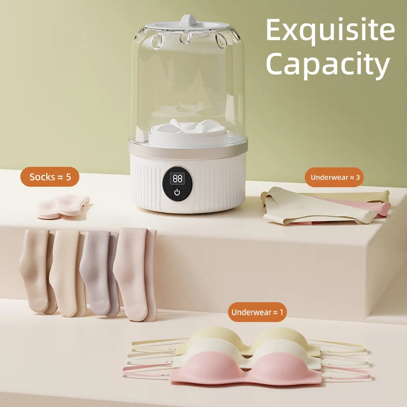 Mini lavadora eléctrica para el hogar, ropa interior, calcetines, pequeña lavadora con carga inalámbrica, lavadora de ropa para mascotas