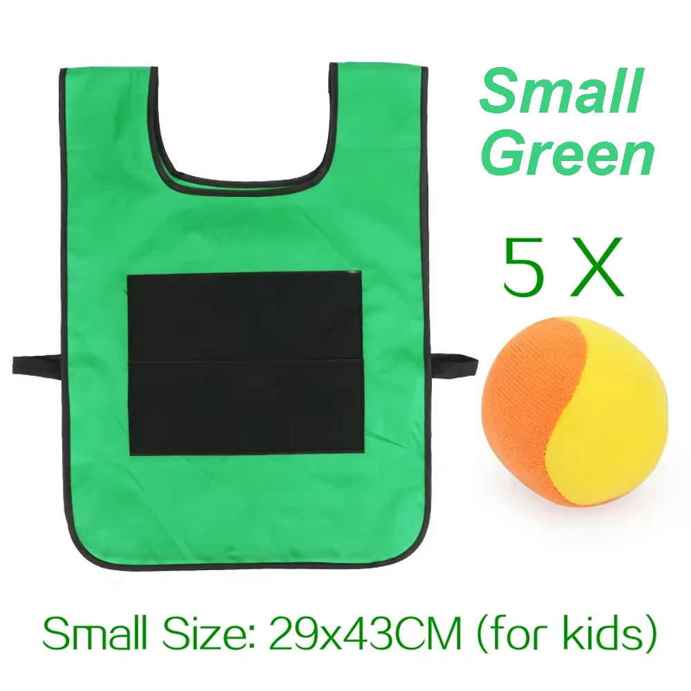 Chaleco de juego de pelota Dodge pegajoso, juguete para deportes al aire libre, Jersey, accesorios de tela, captura de pelotas de forro polar suave, seguro para niños, adolescentes y adultos