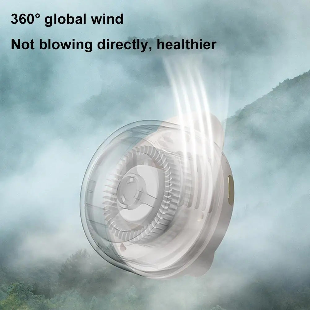 Mini ventilador con clip para colgar en la cintura y el cuello, ventilador eléctrico de refrigeración por aire, ventilador USB sin aspas para acampar al aire libre, accesorios de pesca