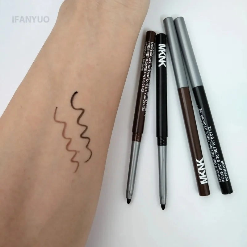 Lápiz Delineador de ojos negro resistente al agua, a prueba de manchas, de larga duración, crema marrón oscuro, delineador de ojos en Gel, maquillaje de ojos para principiantes, 1-3 unidades