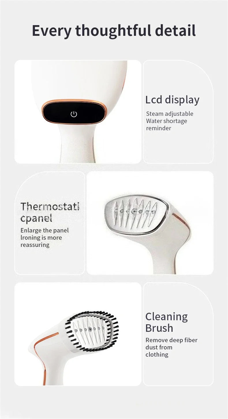Vaporizador de ropa de mano, plancha de vapor eléctrica para el hogar, máquina de vapor portátil de planchado de calor rápido para viajes en casa