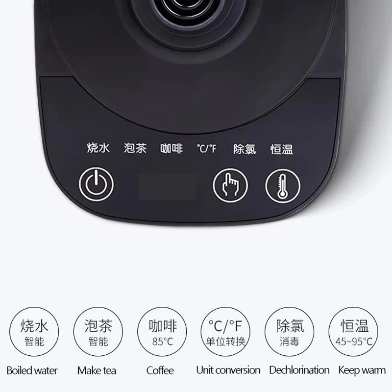 Hervidor Eléctrico de Cuello de Cisne de 800ml, Cafetera para Preparación Manual, Termo, Tetera de Acero Inoxidable 304, Jarra de Agua Inteligente con Control de Temperatura