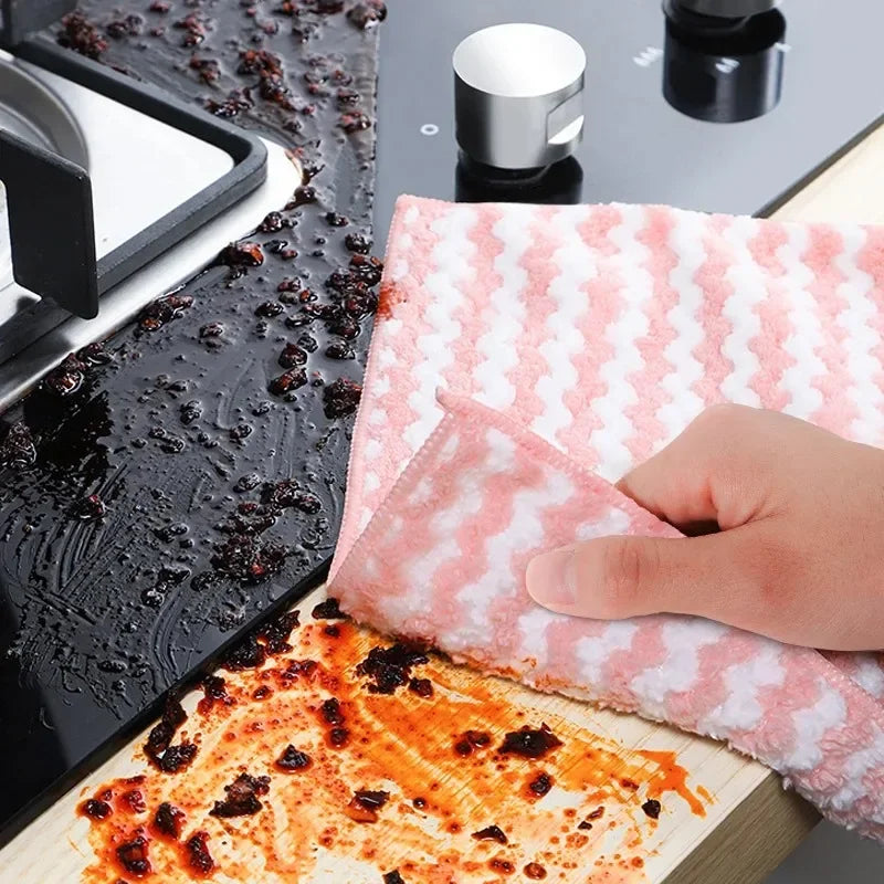 Paños de vellón de Coral para cocina, superabsorbentes trapos de limpieza, almohadillas para fregar ventanas de vidrio, toalla de limpieza, 50 o 1 piezas