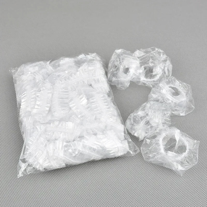 100 Uds cubierta de oreja desechable Protector de oreja para gorros para teñir el cabello orejeras de ducha de baño herramientas de peluquería accesorios de peluquería