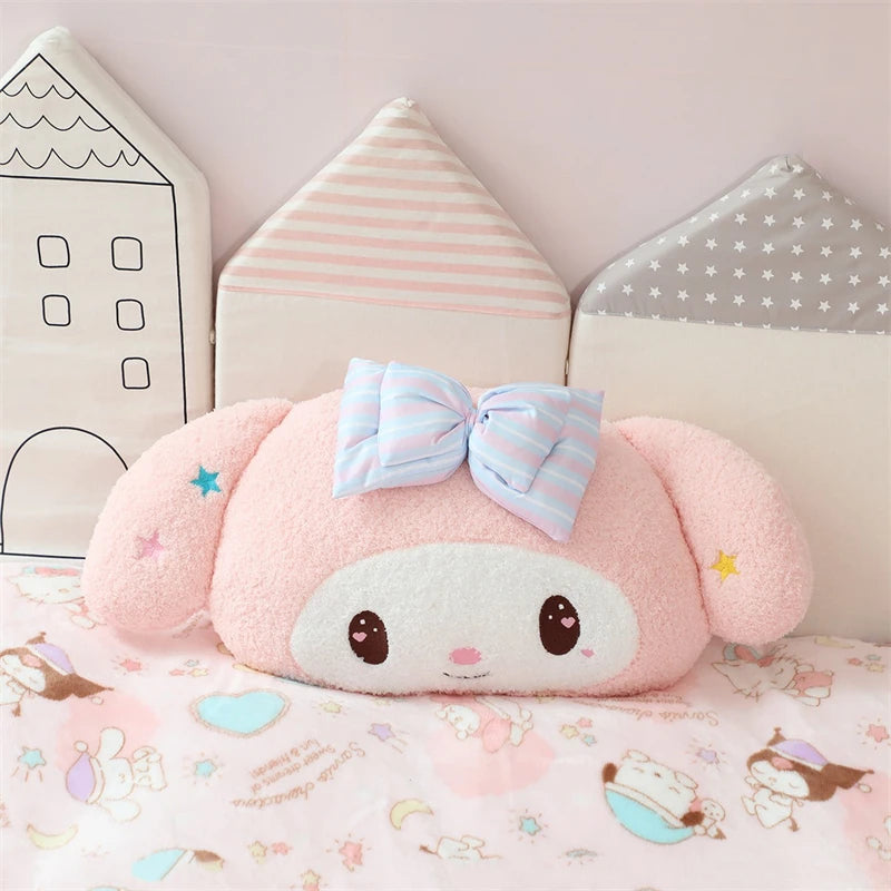 Precioso cojín trasero Kuromi My Melody para asiento de gato, reposacabezas relleno de Anime Cinnamoroll, almohada para sofá cama, decoración del hogar